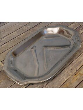 FARBERWARE Serving Tray 18-8 Stainless Steel Model 777 18 by 11 inches Japan